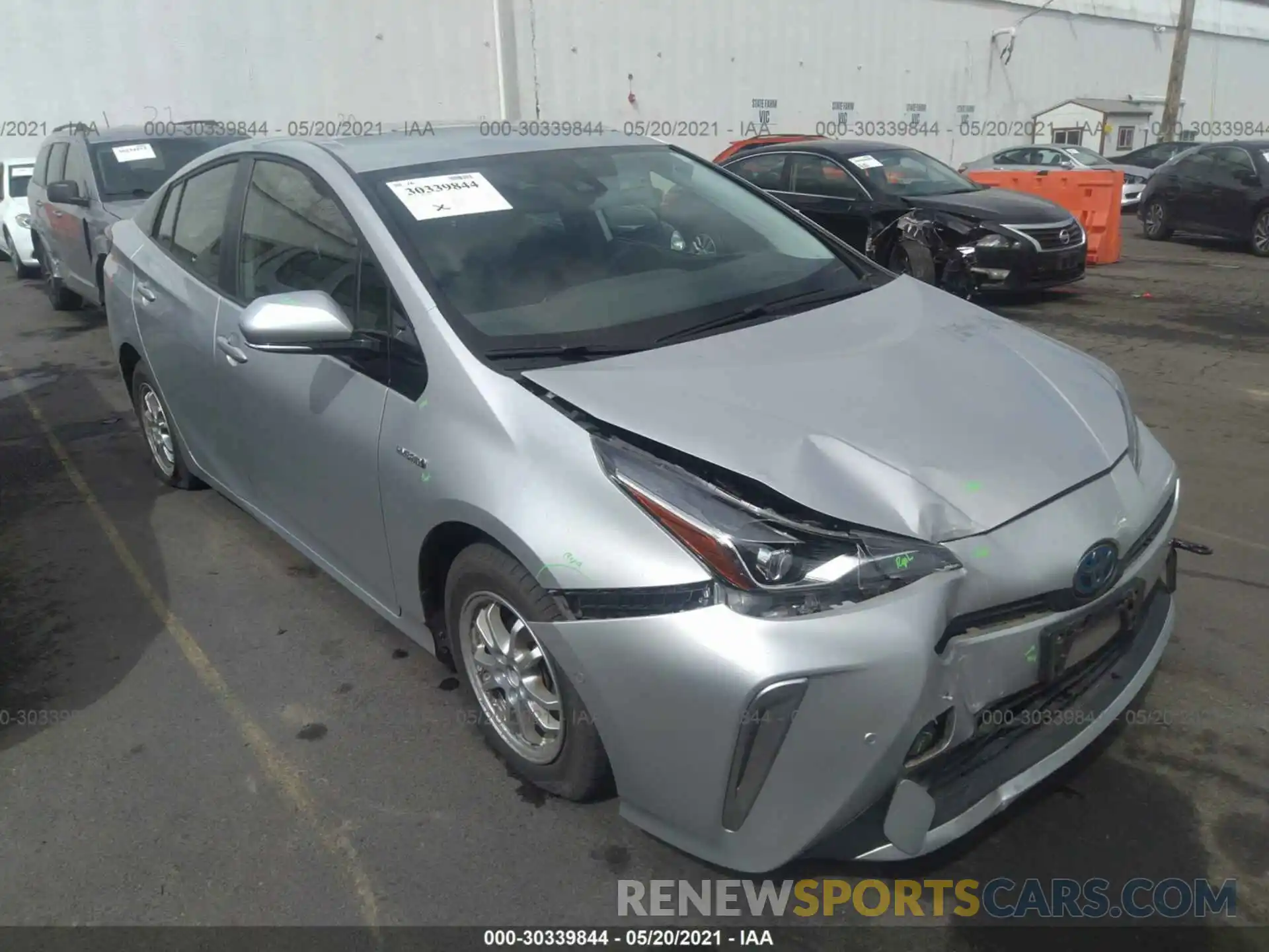 1 Photograph of a damaged car JTDL9RFUXK3010599 TOYOTA PRIUS 2019