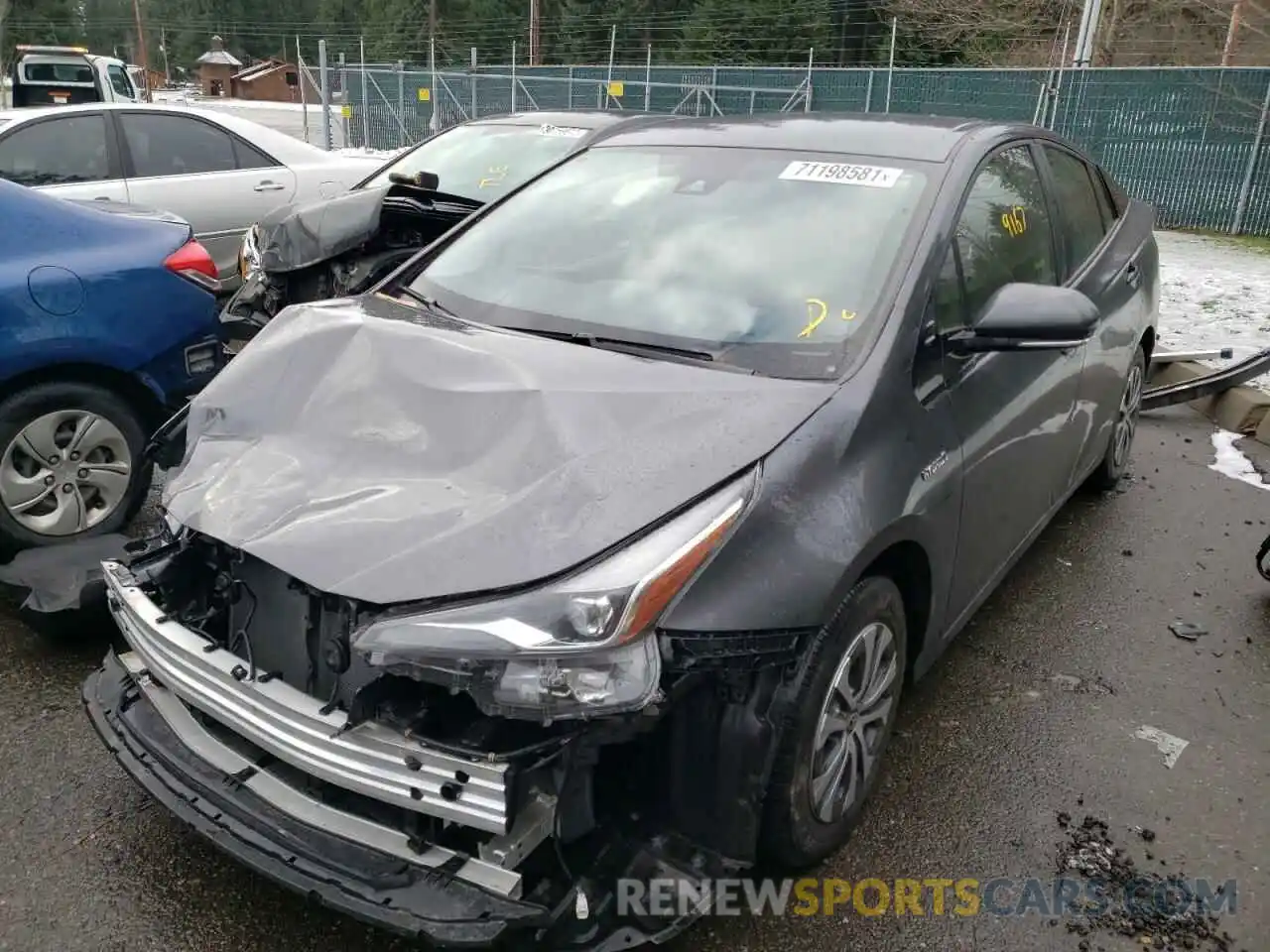 2 Photograph of a damaged car JTDL9RFUXK3011834 TOYOTA PRIUS 2019