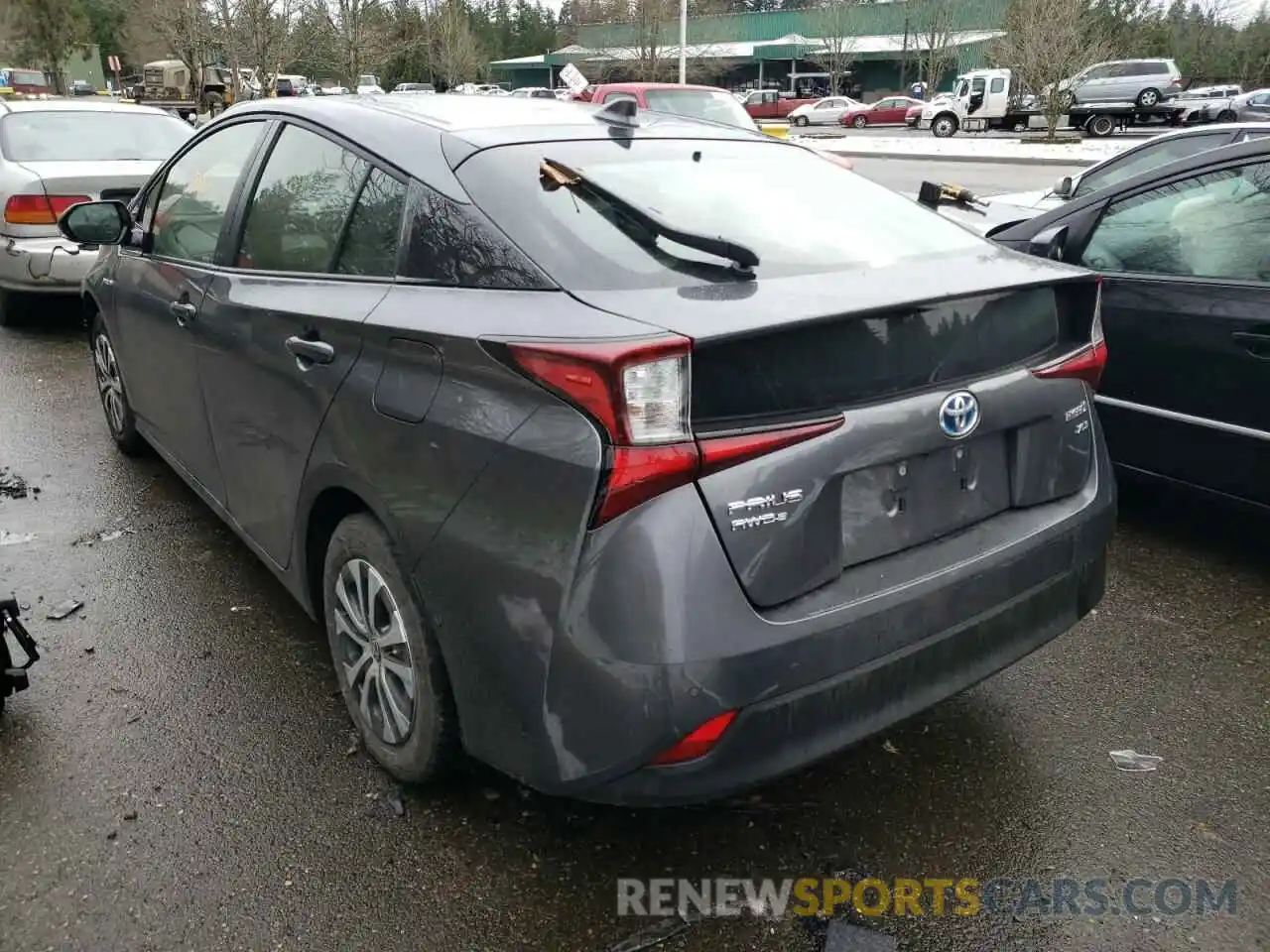 3 Photograph of a damaged car JTDL9RFUXK3011834 TOYOTA PRIUS 2019