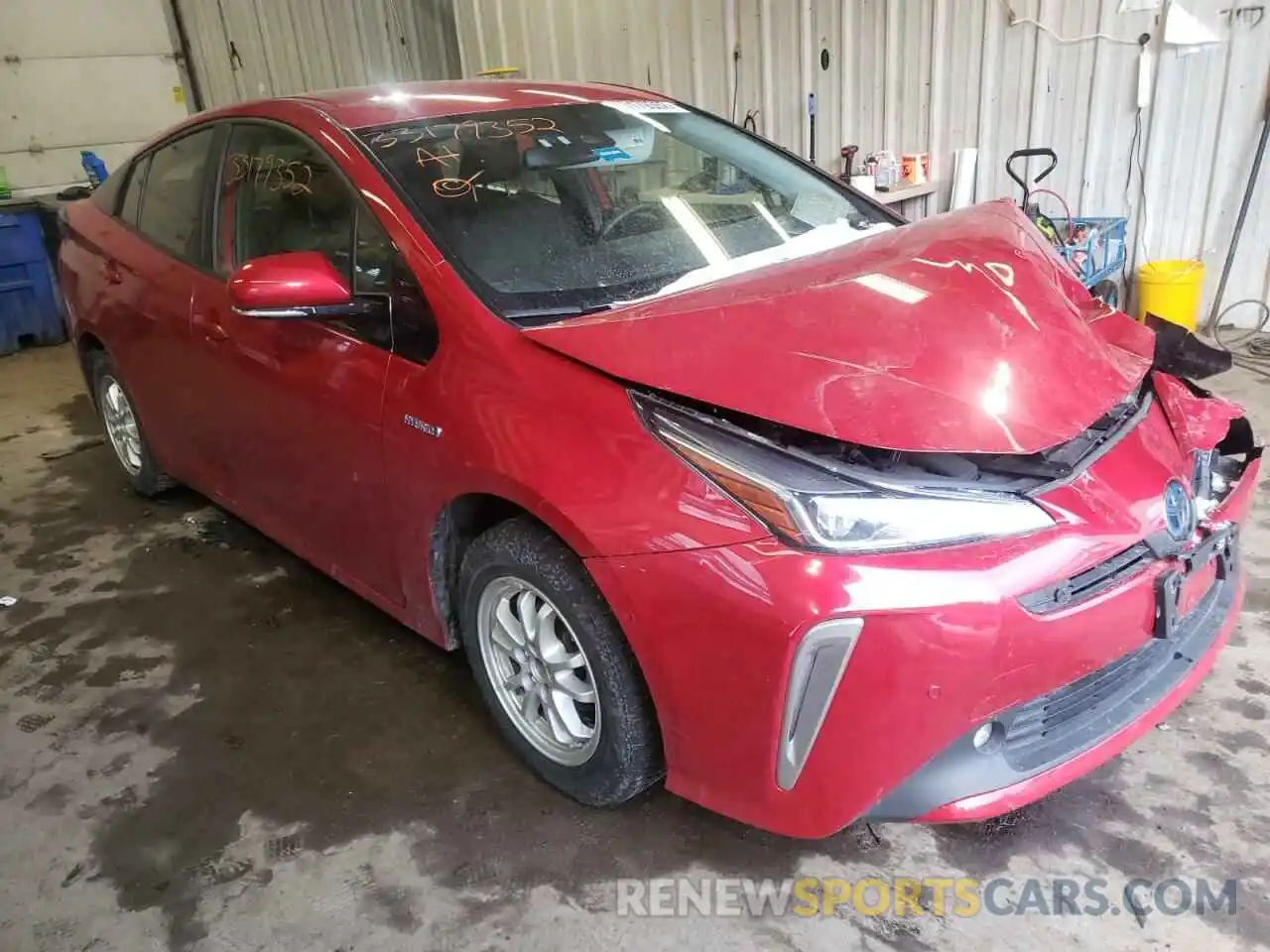 1 Photograph of a damaged car JTDL9RFUXK3012238 TOYOTA PRIUS 2019