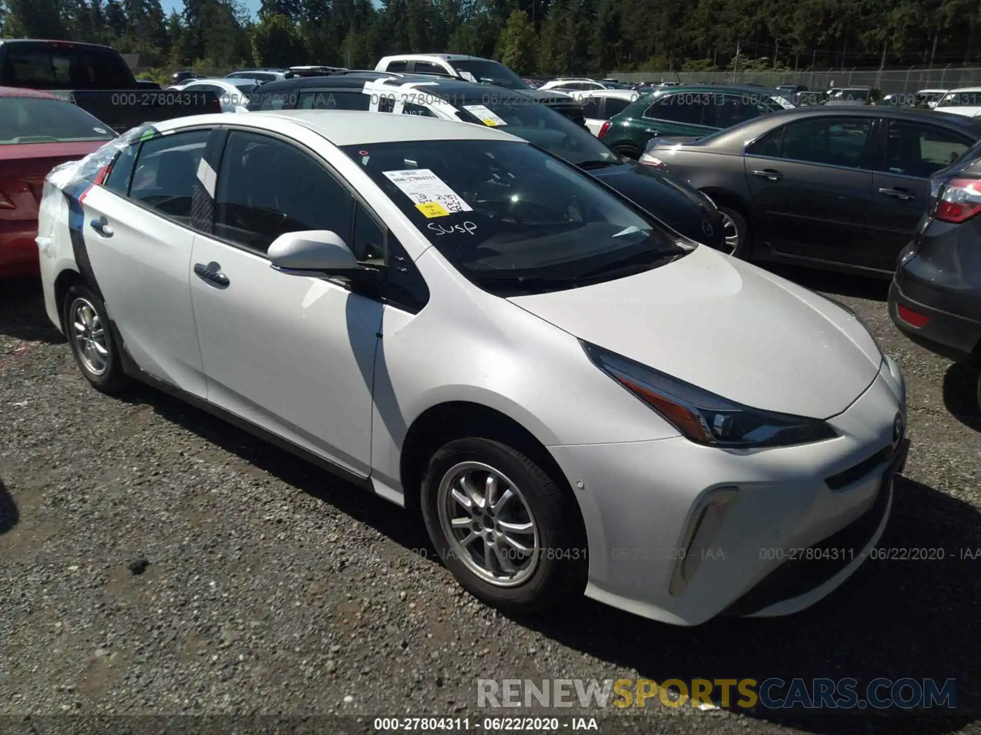 1 Photograph of a damaged car JTDL9RFUXK3012885 TOYOTA PRIUS 2019