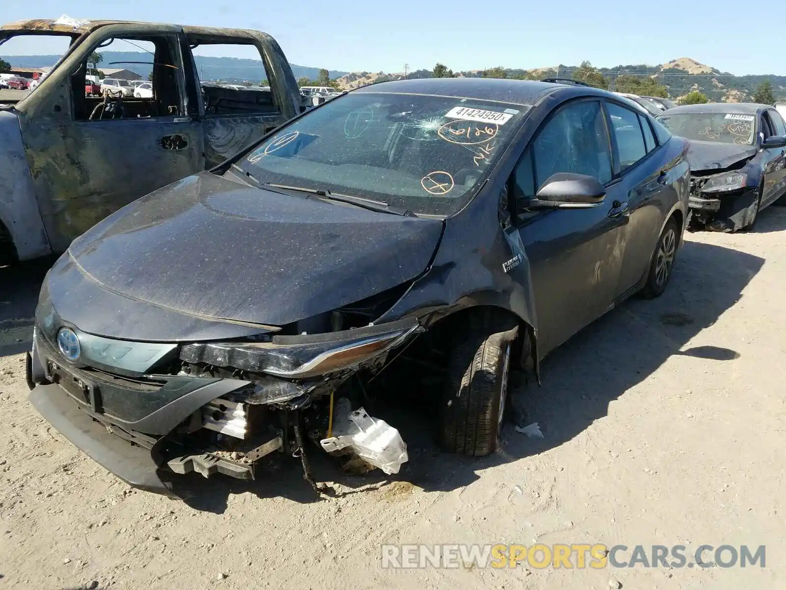 2 Photograph of a damaged car JTDKARFP0L3128501 TOYOTA PRIUS 2020