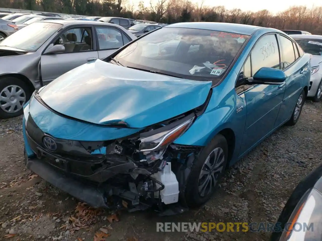 2 Photograph of a damaged car JTDKARFP0L3131429 TOYOTA PRIUS 2020