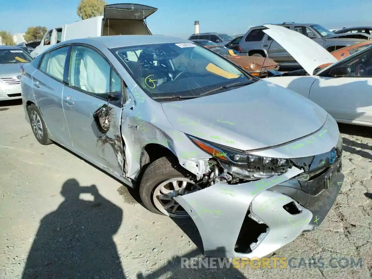 1 Photograph of a damaged car JTDKARFP0L3143046 TOYOTA PRIUS 2020