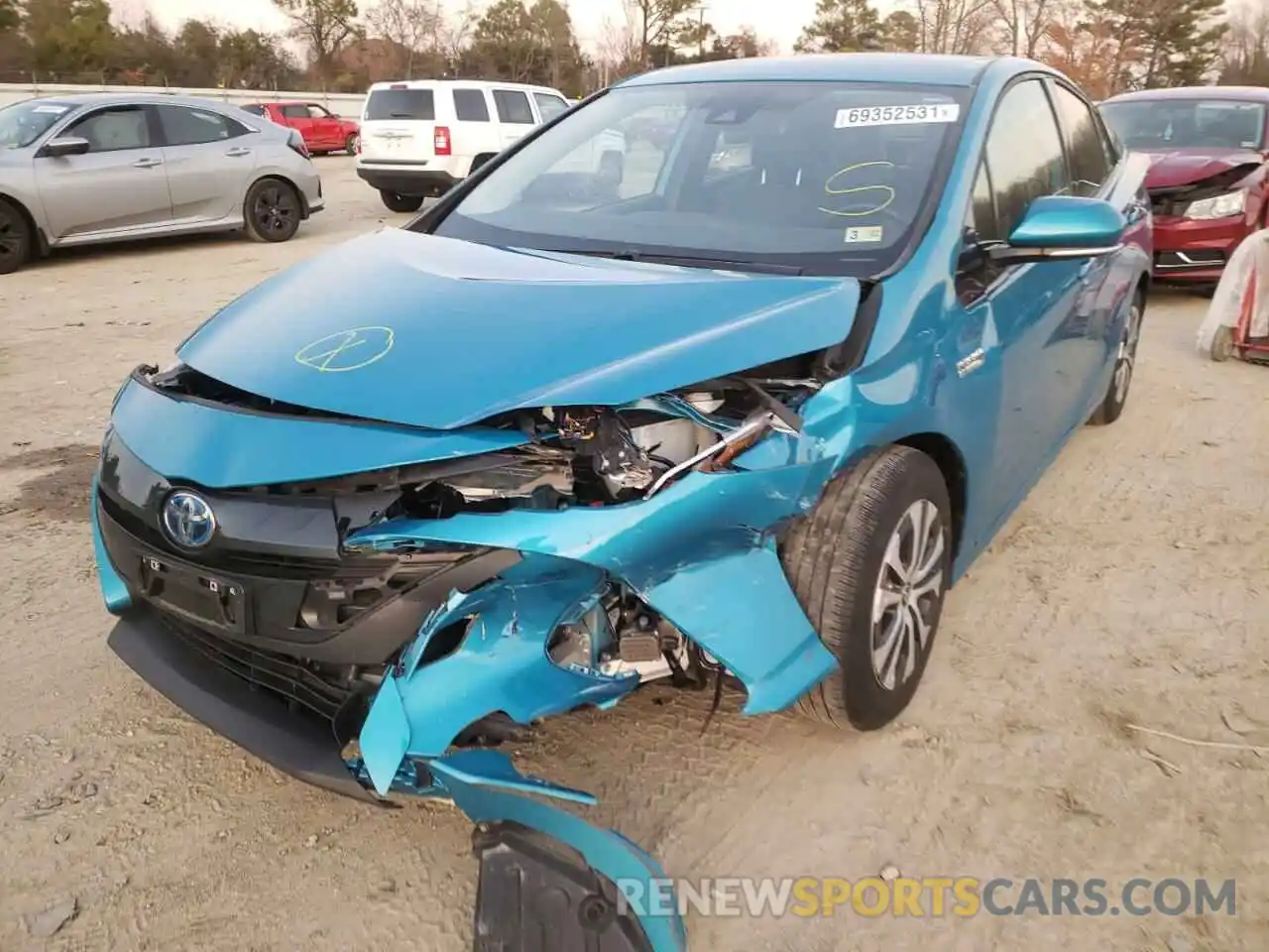 2 Photograph of a damaged car JTDKARFP1L3132332 TOYOTA PRIUS 2020