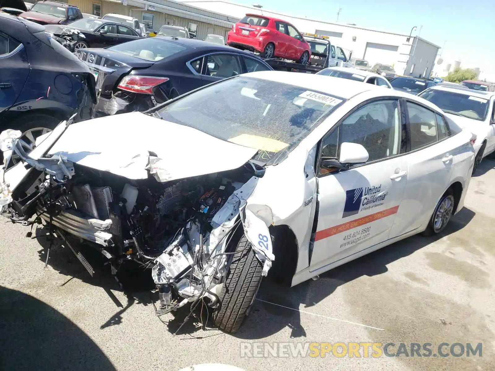 2 Photograph of a damaged car JTDKARFP1L3138289 TOYOTA PRIUS 2020