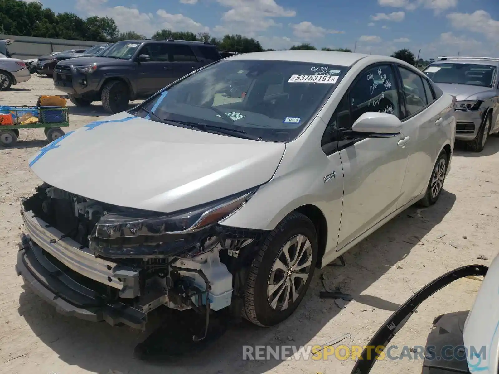 2 Photograph of a damaged car JTDKARFP1L3140012 TOYOTA PRIUS 2020