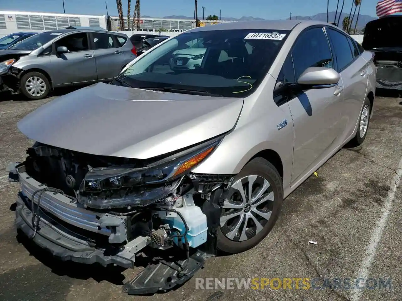 2 Photograph of a damaged car JTDKARFP1L3145159 TOYOTA PRIUS 2020