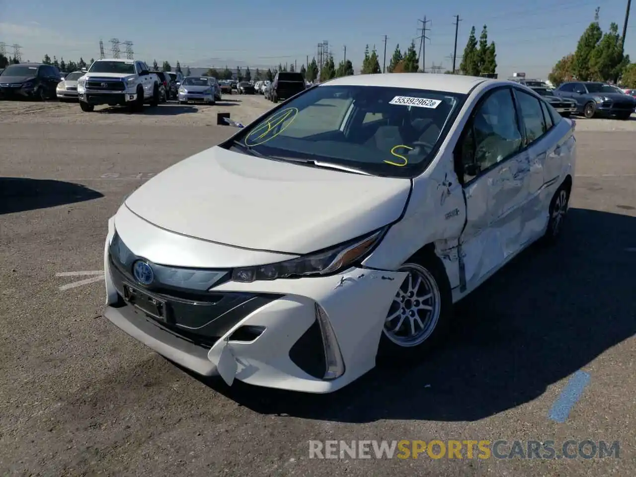 2 Photograph of a damaged car JTDKARFP1L3158686 TOYOTA PRIUS 2020