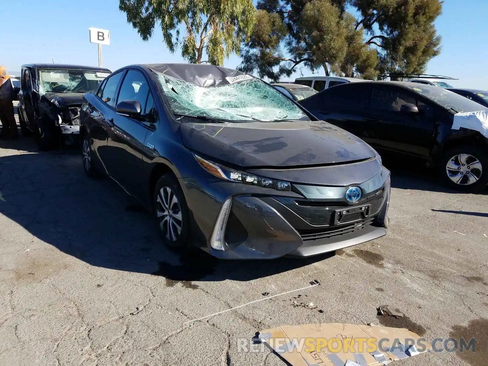 1 Photograph of a damaged car JTDKARFP2L3143355 TOYOTA PRIUS 2020