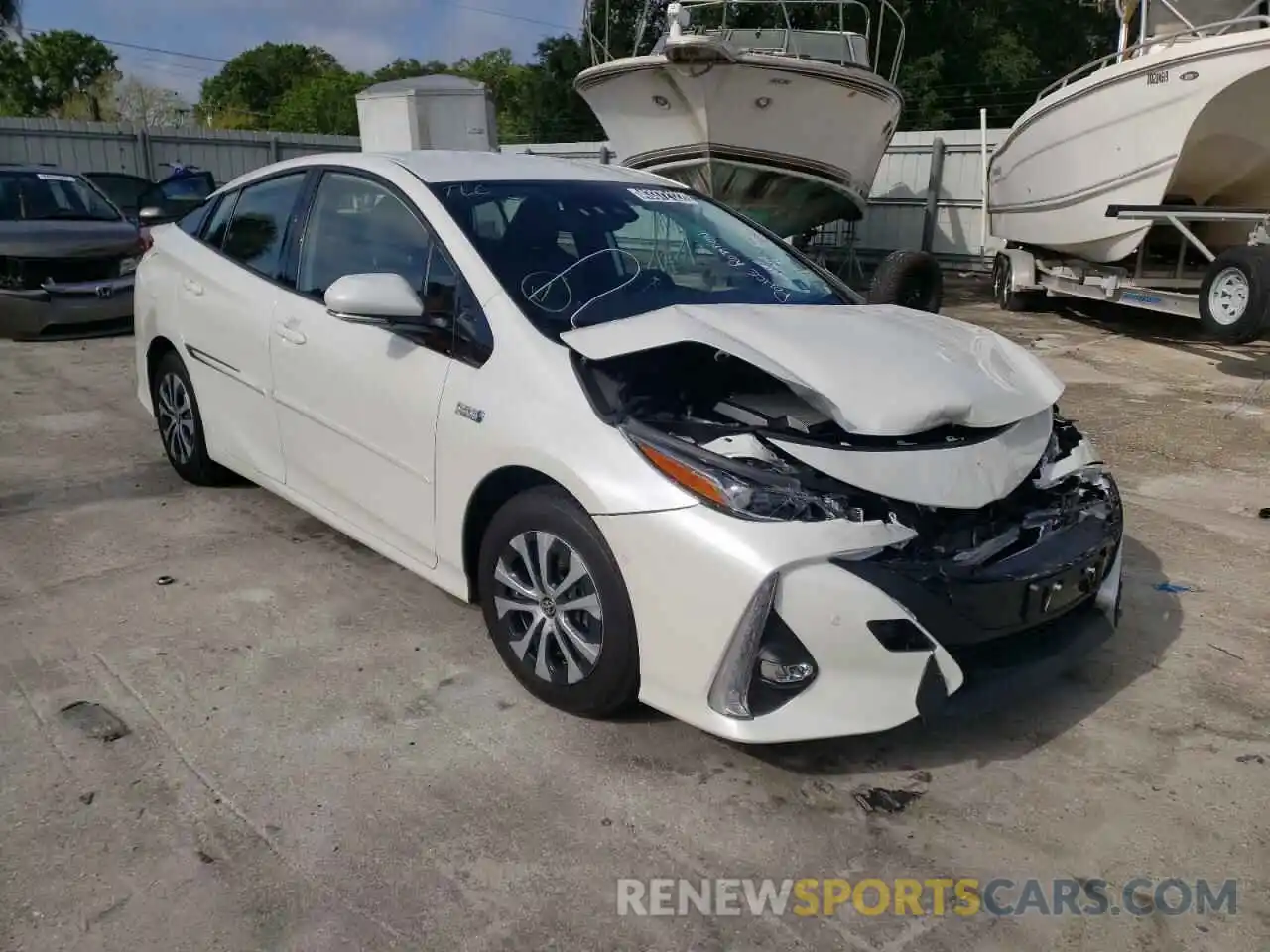 1 Photograph of a damaged car JTDKARFP2L3154498 TOYOTA PRIUS 2020