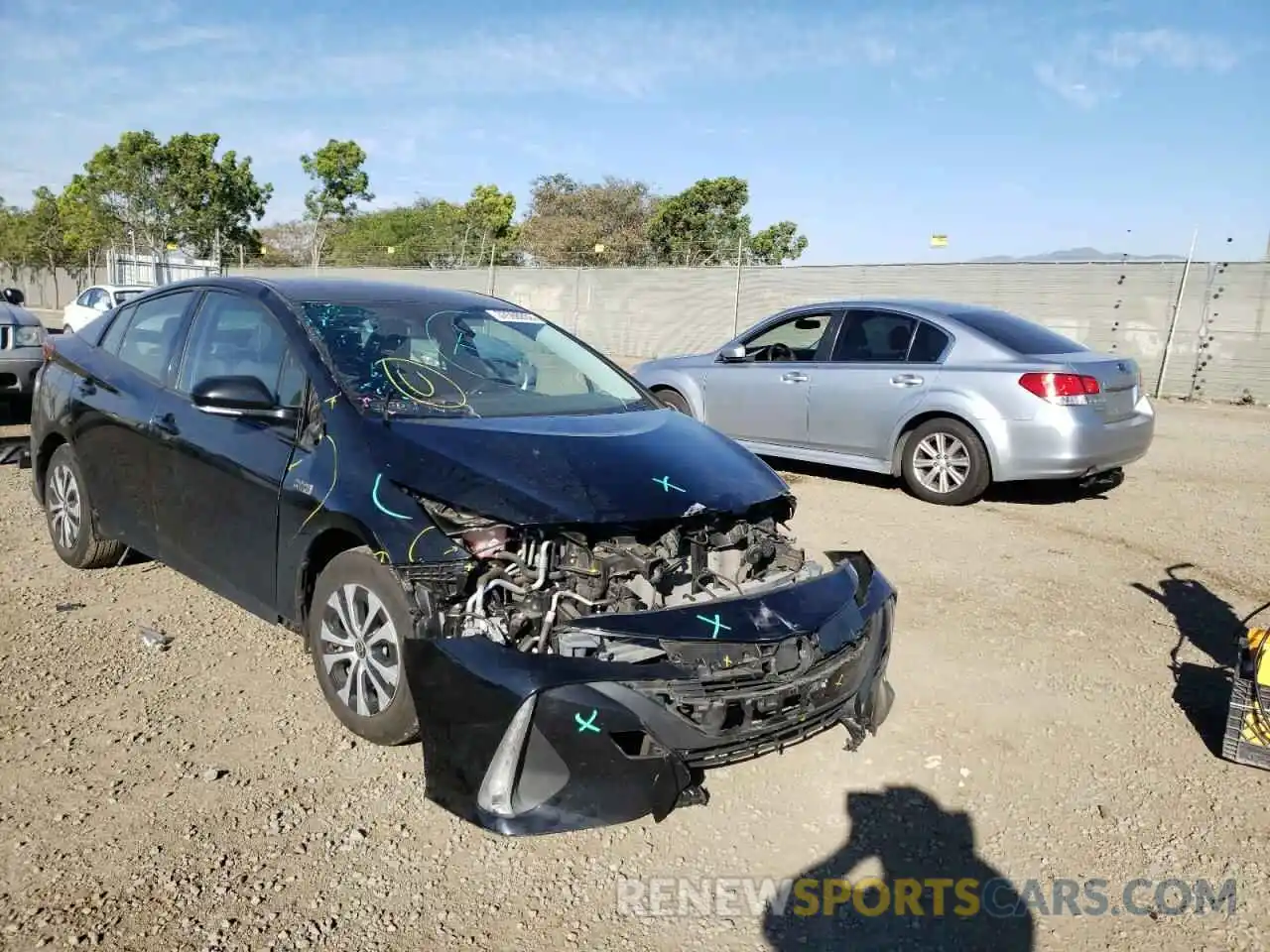 1 Photograph of a damaged car JTDKARFP3L3124300 TOYOTA PRIUS 2020