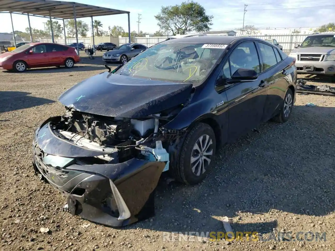 2 Photograph of a damaged car JTDKARFP3L3124300 TOYOTA PRIUS 2020