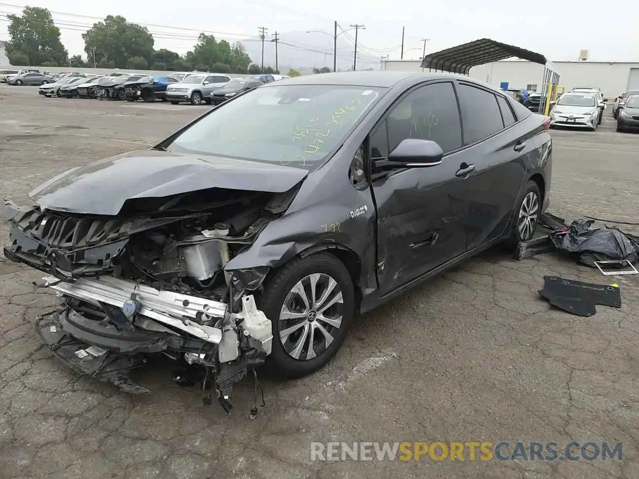 2 Photograph of a damaged car JTDKARFP3L3142795 TOYOTA PRIUS 2020