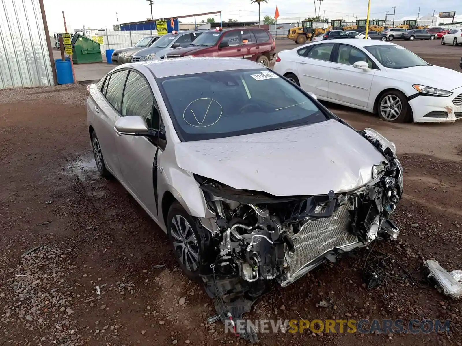 1 Photograph of a damaged car JTDKARFP3L3152372 TOYOTA PRIUS 2020