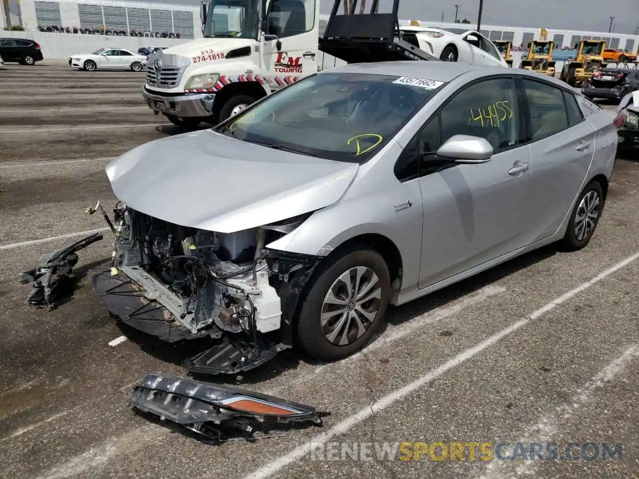 2 Photograph of a damaged car JTDKARFP3L3153280 TOYOTA PRIUS 2020