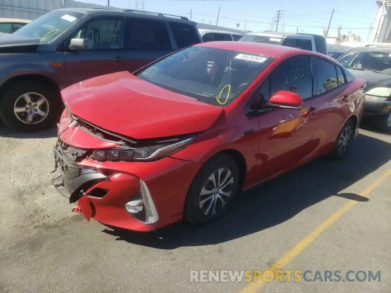 2 Photograph of a damaged car JTDKARFP3L3157653 TOYOTA PRIUS 2020