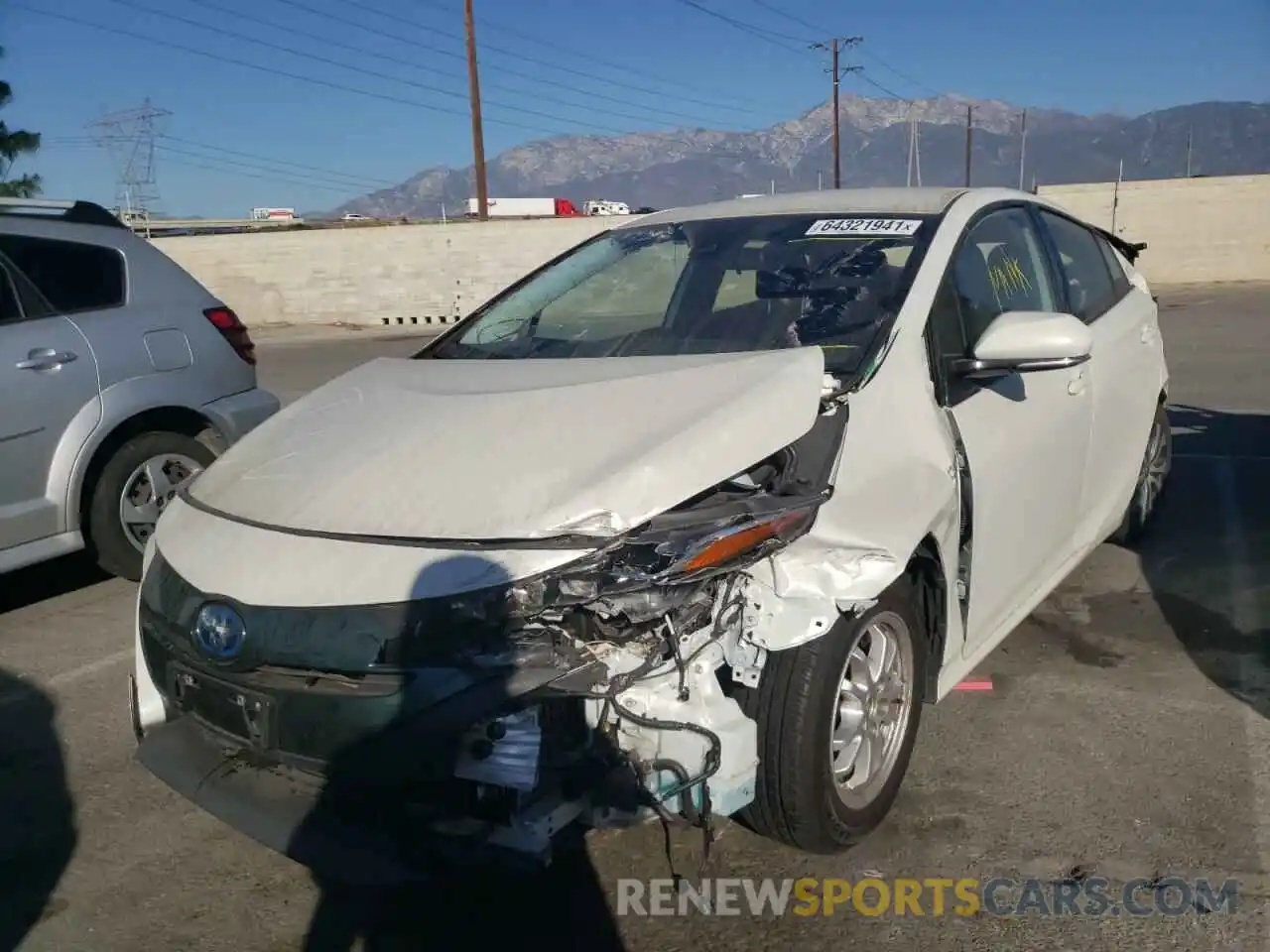 2 Photograph of a damaged car JTDKARFP4L3120661 TOYOTA PRIUS 2020