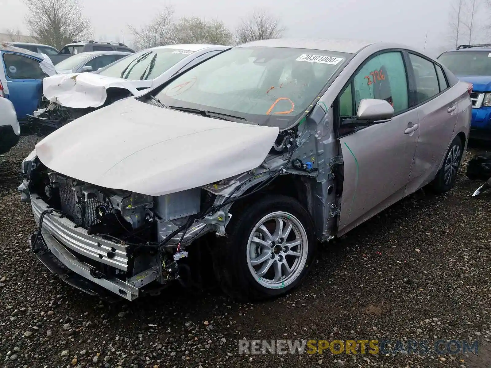 2 Photograph of a damaged car JTDKARFP4L3135323 TOYOTA PRIUS 2020