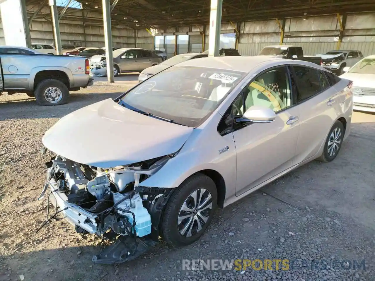 2 Photograph of a damaged car JTDKARFP4L3153398 TOYOTA PRIUS 2020