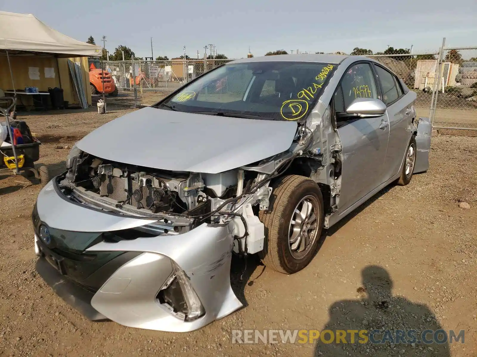 2 Photograph of a damaged car JTDKARFP5L3124590 TOYOTA PRIUS 2020