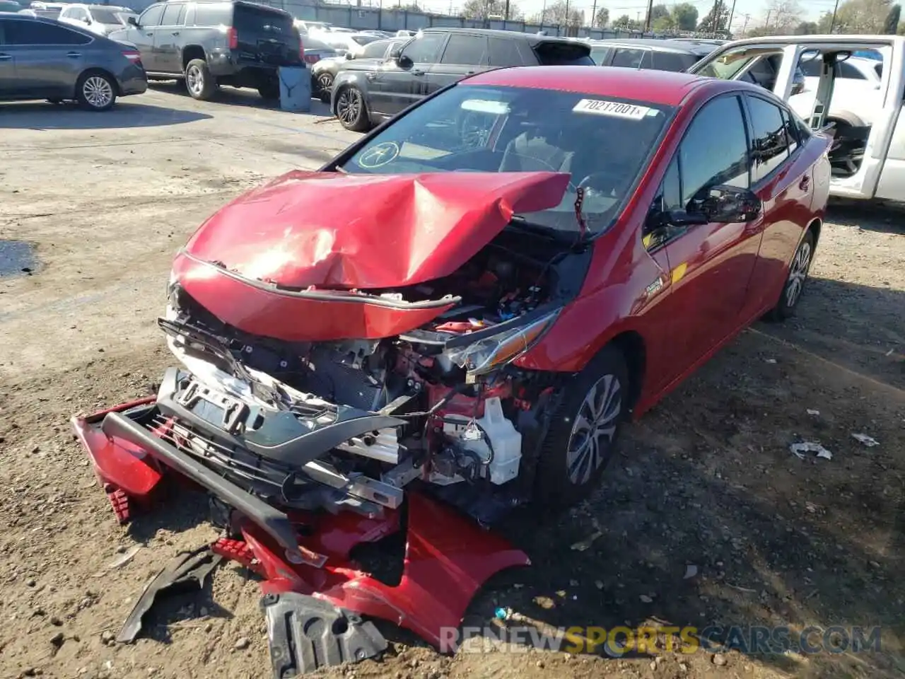 2 Photograph of a damaged car JTDKARFP6L3120645 TOYOTA PRIUS 2020