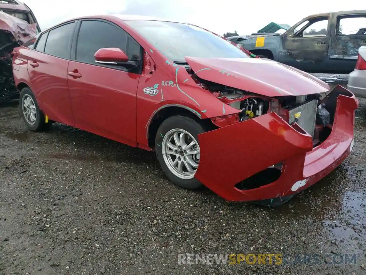 1 Photograph of a damaged car JTDKARFP8L3152867 TOYOTA PRIUS 2020