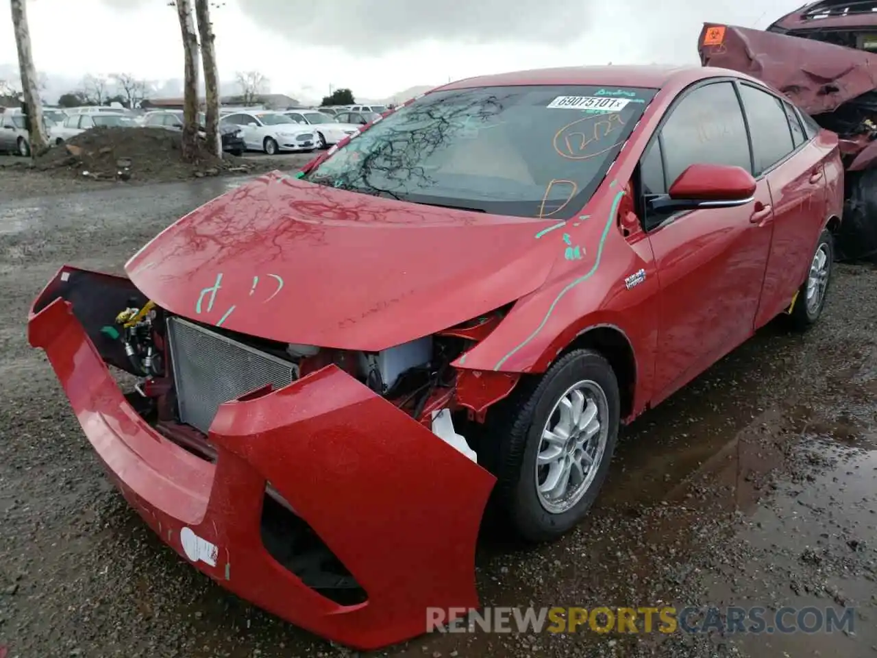 2 Photograph of a damaged car JTDKARFP8L3152867 TOYOTA PRIUS 2020