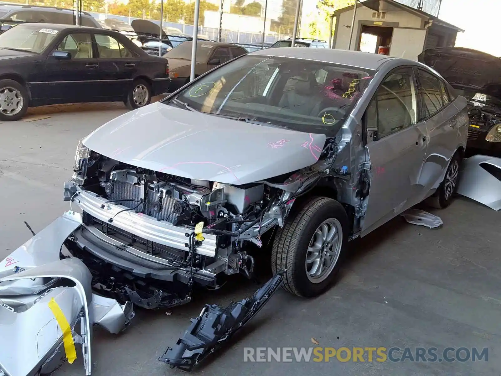 2 Photograph of a damaged car JTDKARFP9L3136113 TOYOTA PRIUS 2020