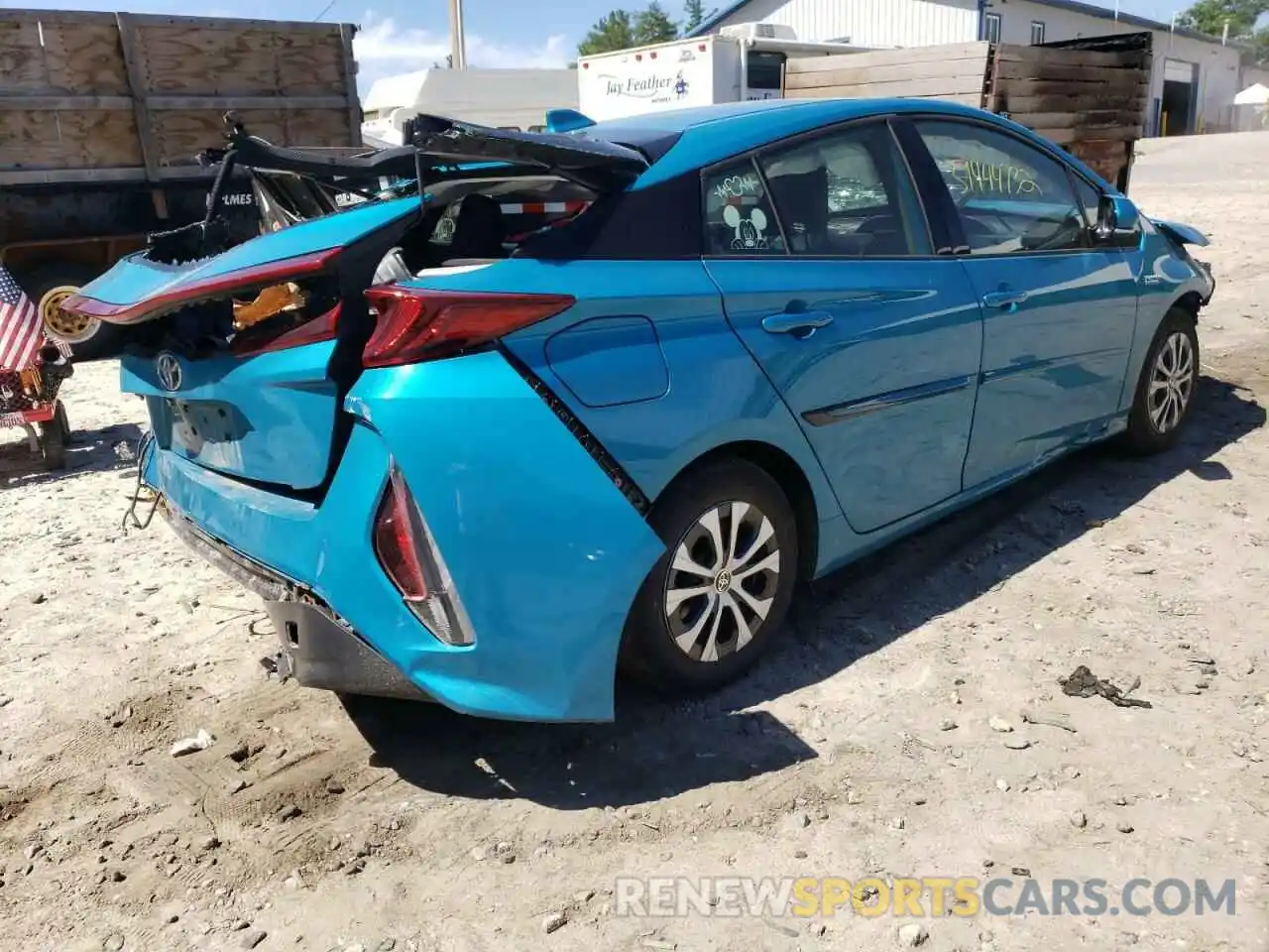 4 Photograph of a damaged car JTDKARFP9L3145457 TOYOTA PRIUS 2020