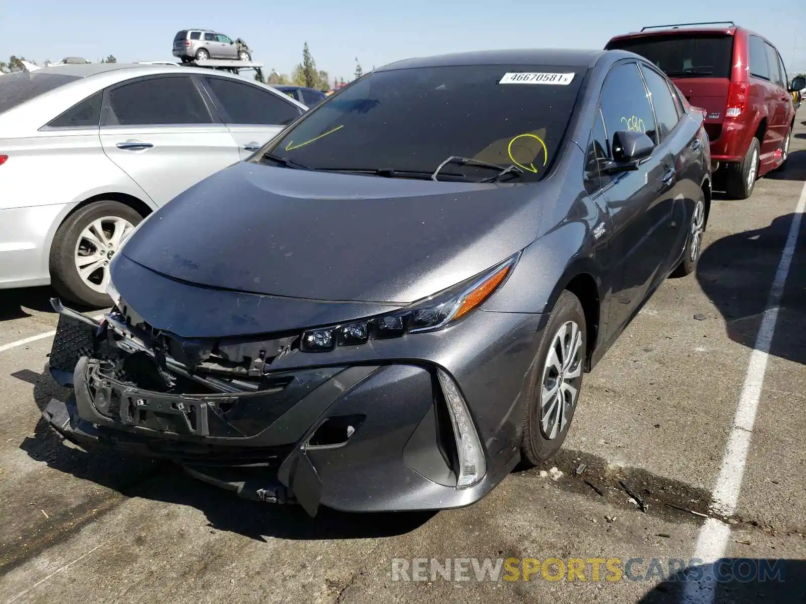 2 Photograph of a damaged car JTDKARFP9L3147760 TOYOTA PRIUS 2020