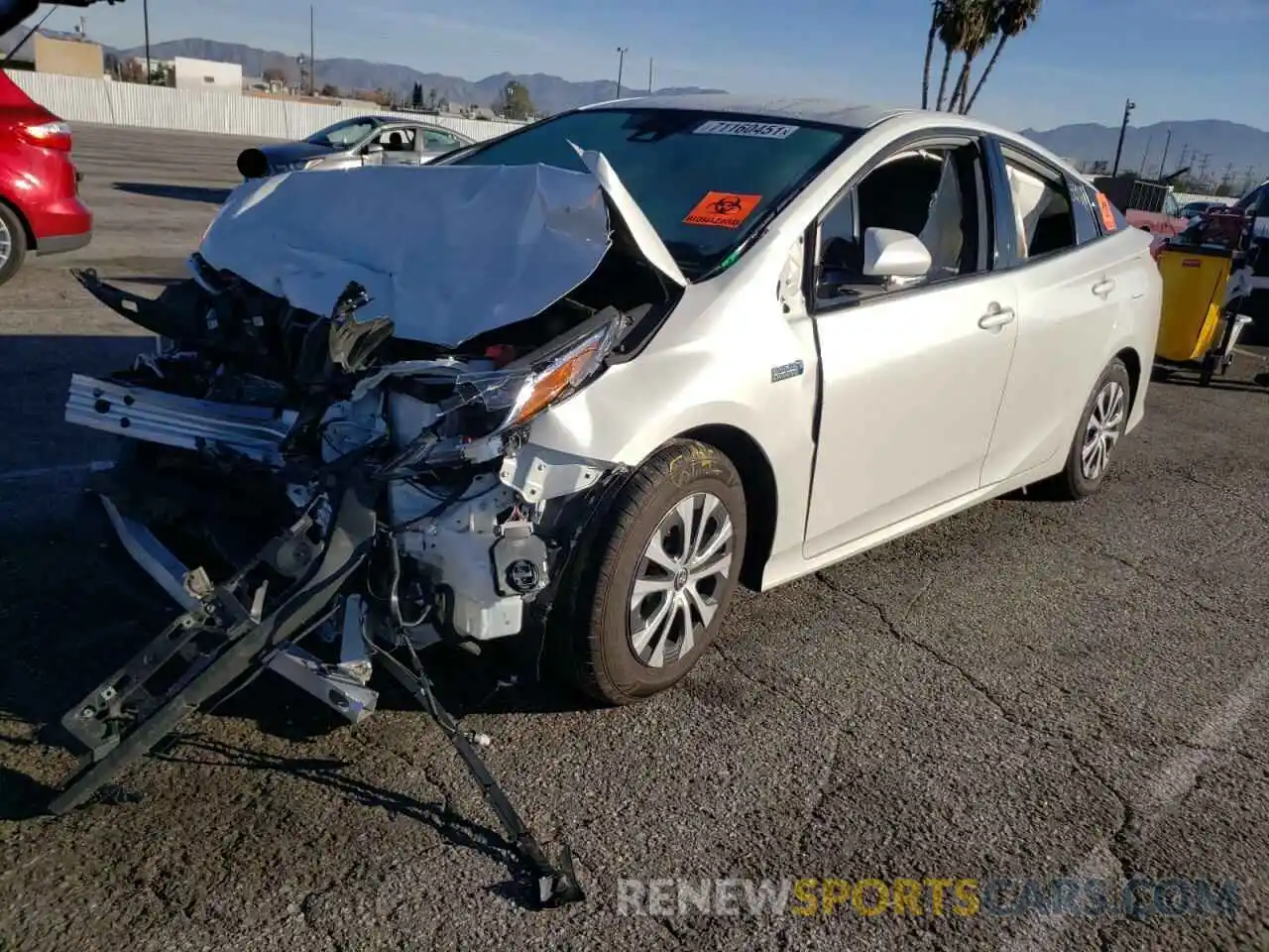 2 Photograph of a damaged car JTDKARFPXL3127727 TOYOTA PRIUS 2020