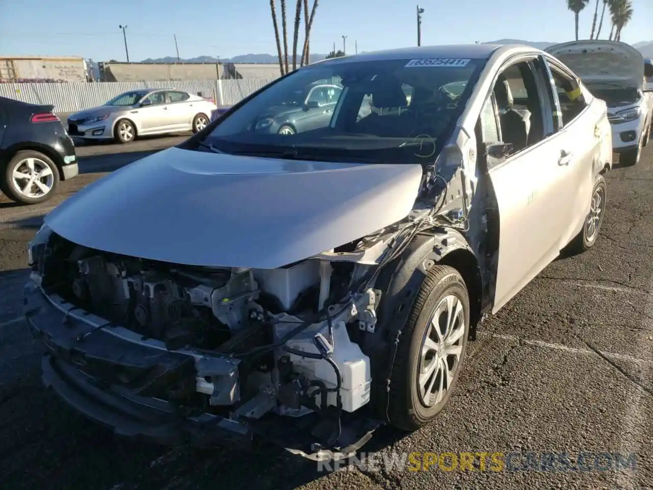 2 Photograph of a damaged car JTDKARFPXL3134970 TOYOTA PRIUS 2020