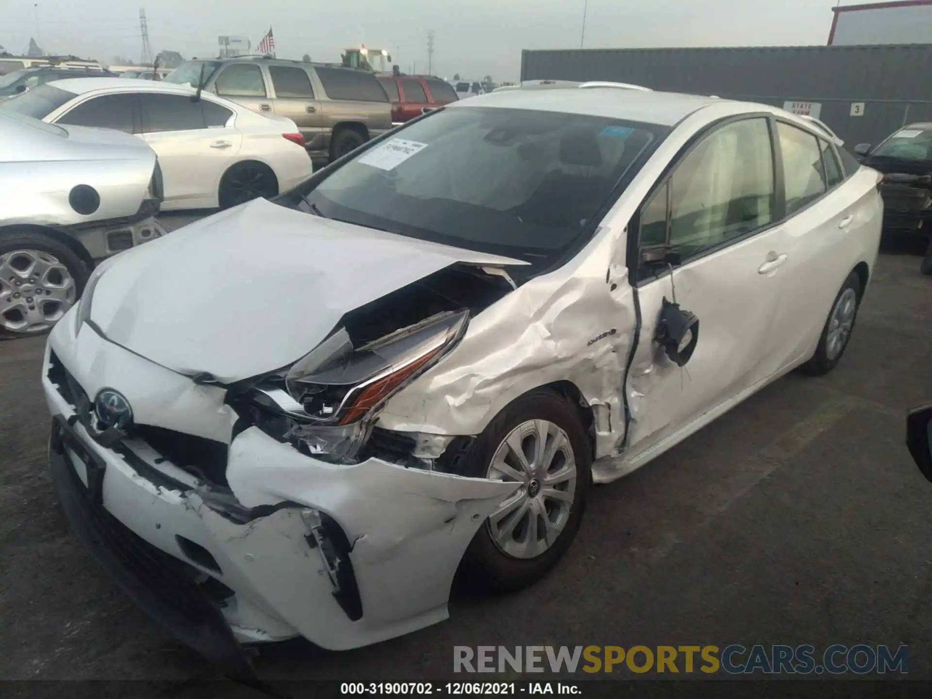 2 Photograph of a damaged car JTDKARFU0L3103412 TOYOTA PRIUS 2020