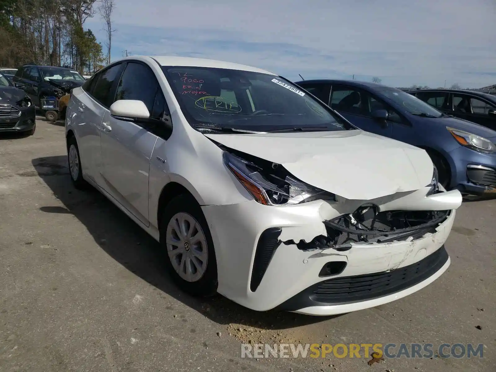 1 Photograph of a damaged car JTDKARFU0L3103524 TOYOTA PRIUS 2020