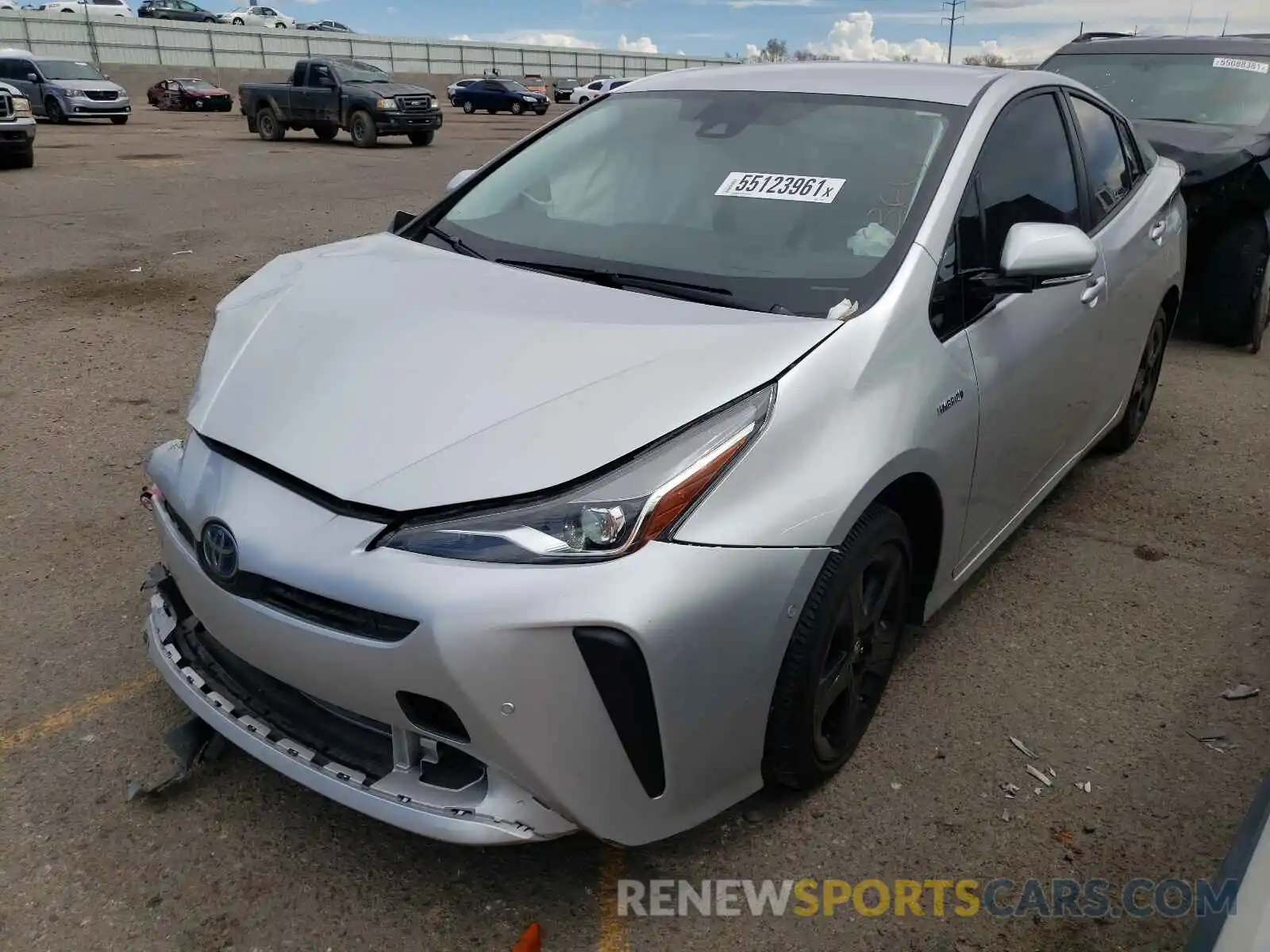 2 Photograph of a damaged car JTDKARFU0L3107203 TOYOTA PRIUS 2020