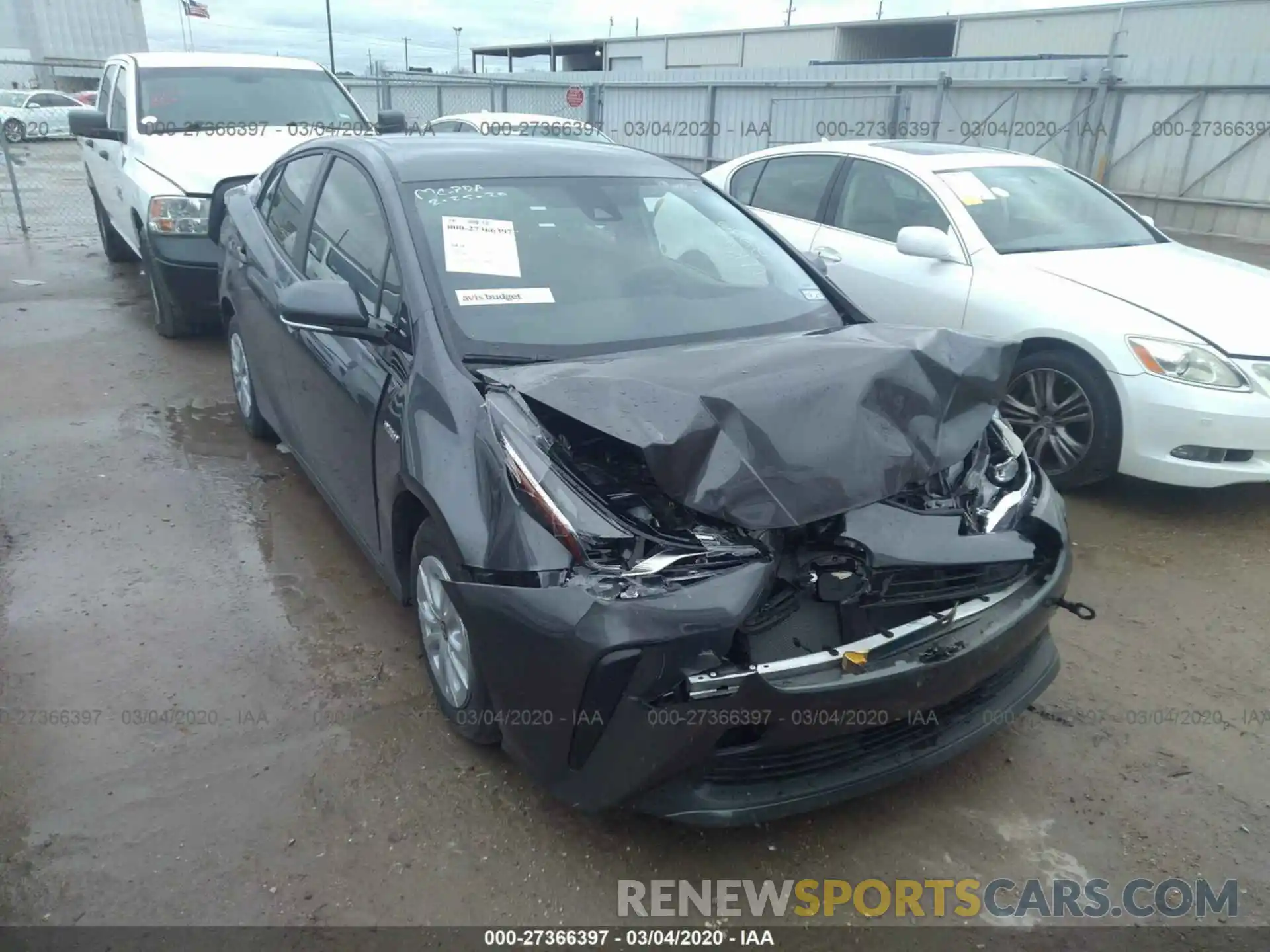 1 Photograph of a damaged car JTDKARFU0L3109940 TOYOTA PRIUS 2020