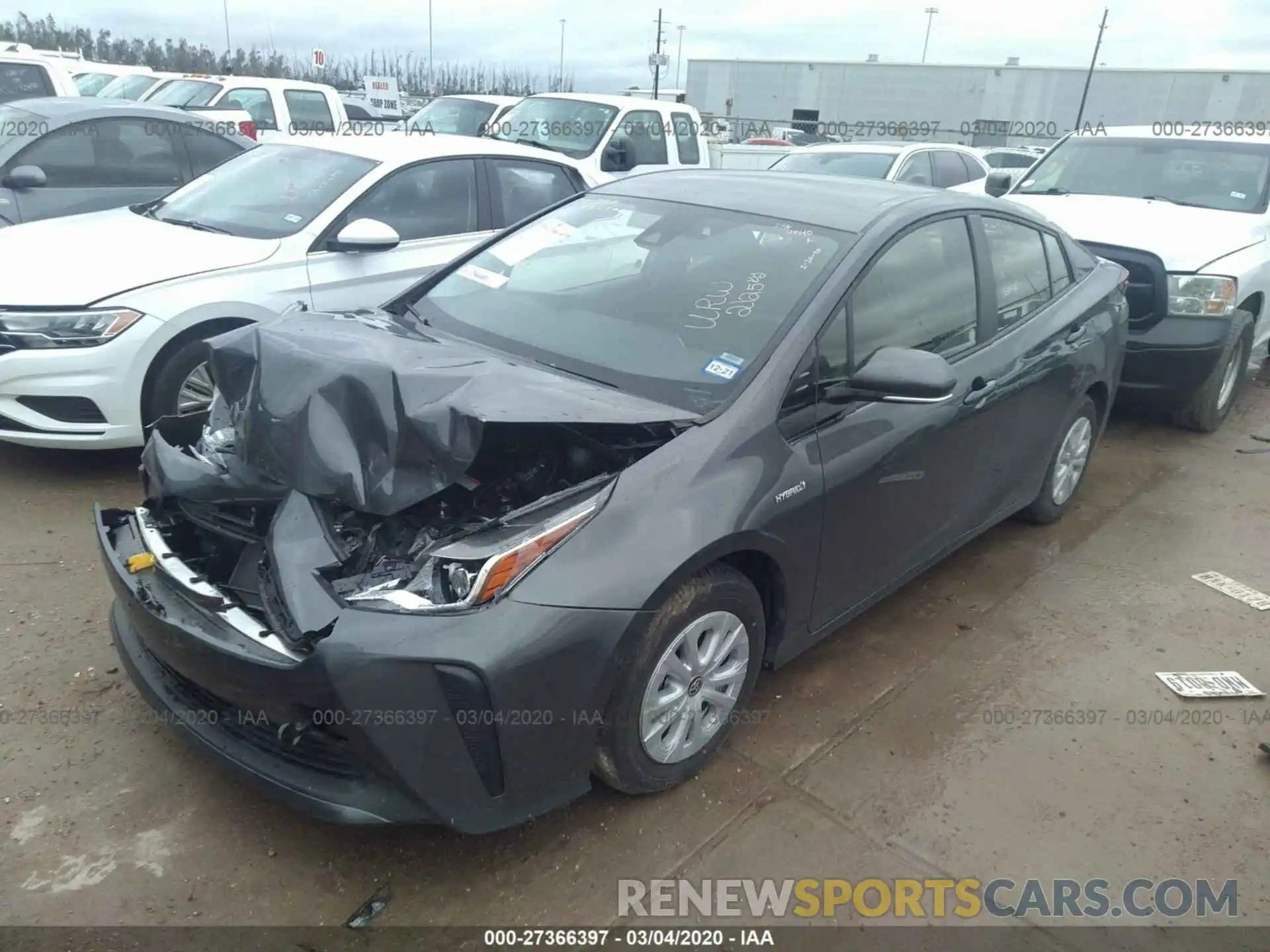 2 Photograph of a damaged car JTDKARFU0L3109940 TOYOTA PRIUS 2020