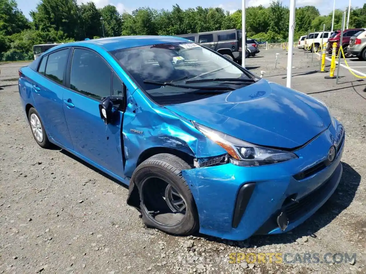 1 Photograph of a damaged car JTDKARFU0L3110151 TOYOTA PRIUS 2020