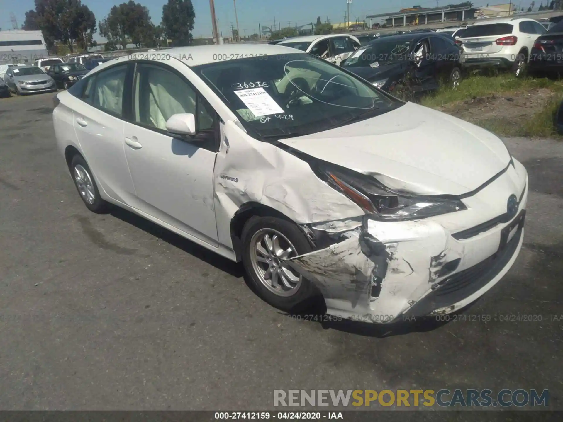 1 Photograph of a damaged car JTDKARFU0L3110246 TOYOTA PRIUS 2020