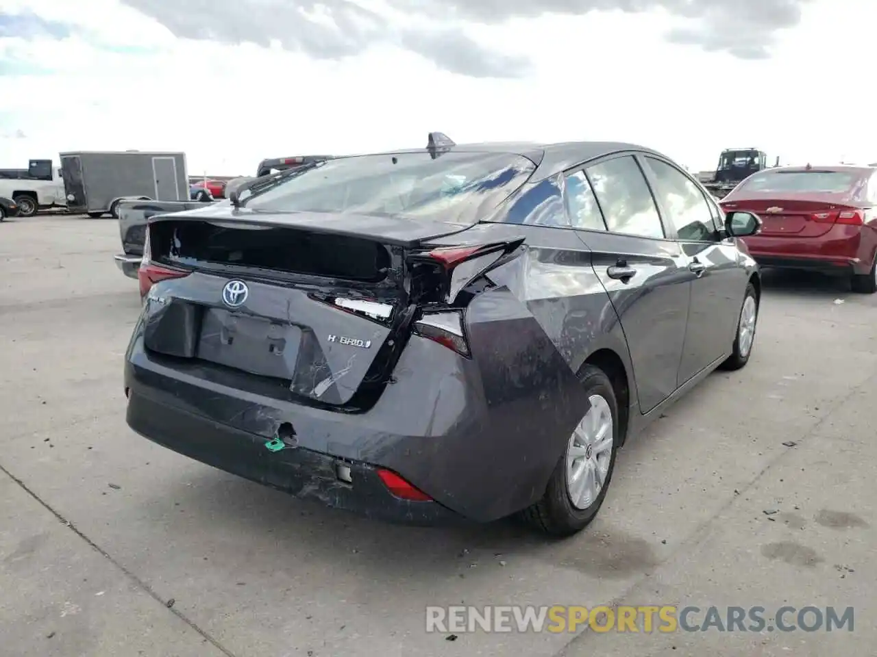 4 Photograph of a damaged car JTDKARFU0L3111123 TOYOTA PRIUS 2020