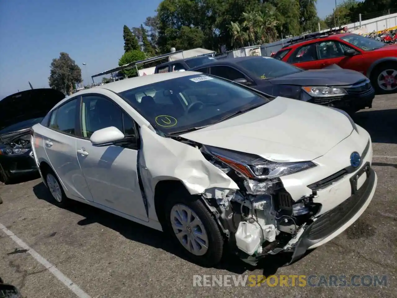 1 Photograph of a damaged car JTDKARFU0L3111624 TOYOTA PRIUS 2020