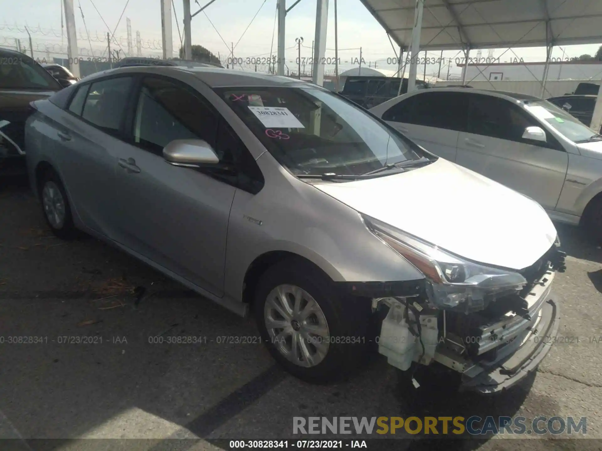 1 Photograph of a damaged car JTDKARFU0L3111655 TOYOTA PRIUS 2020