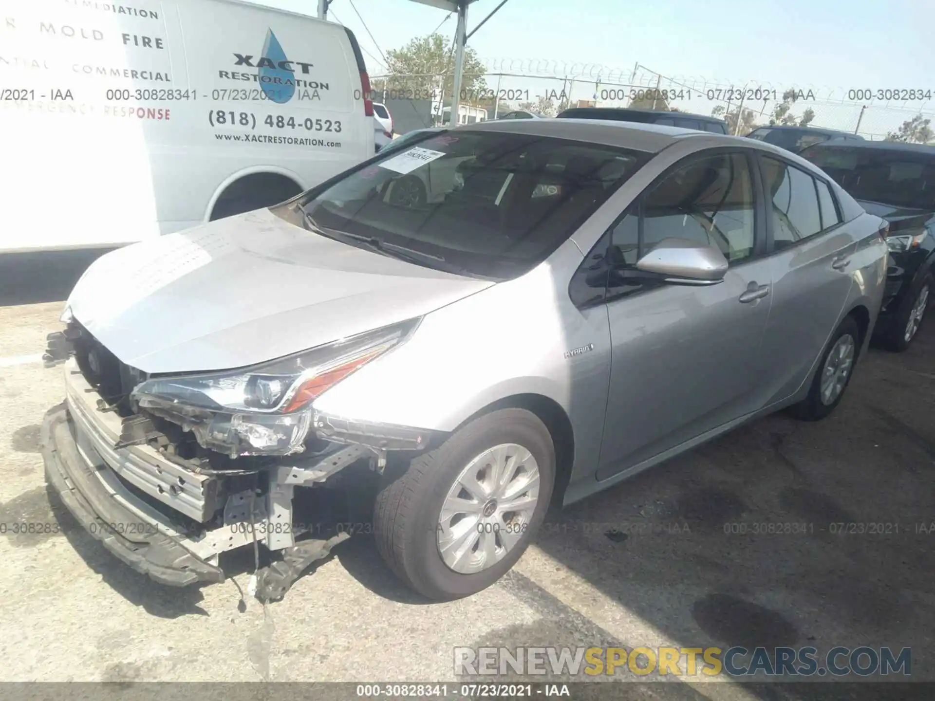 2 Photograph of a damaged car JTDKARFU0L3111655 TOYOTA PRIUS 2020