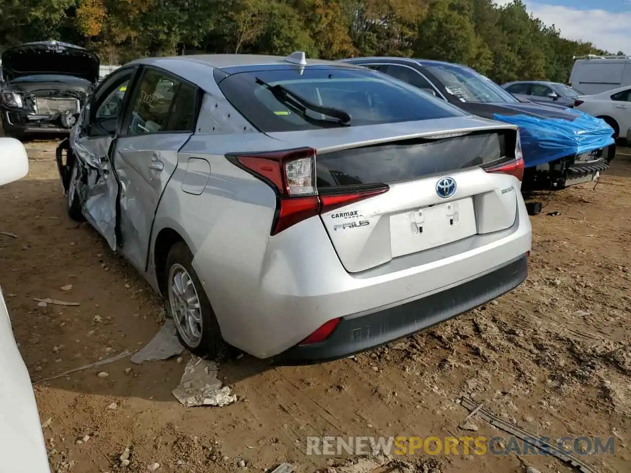 3 Photograph of a damaged car JTDKARFU0L3113616 TOYOTA PRIUS 2020