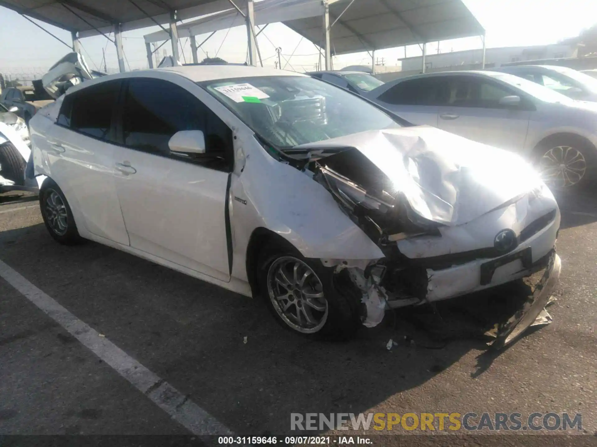 1 Photograph of a damaged car JTDKARFU0L3114958 TOYOTA PRIUS 2020