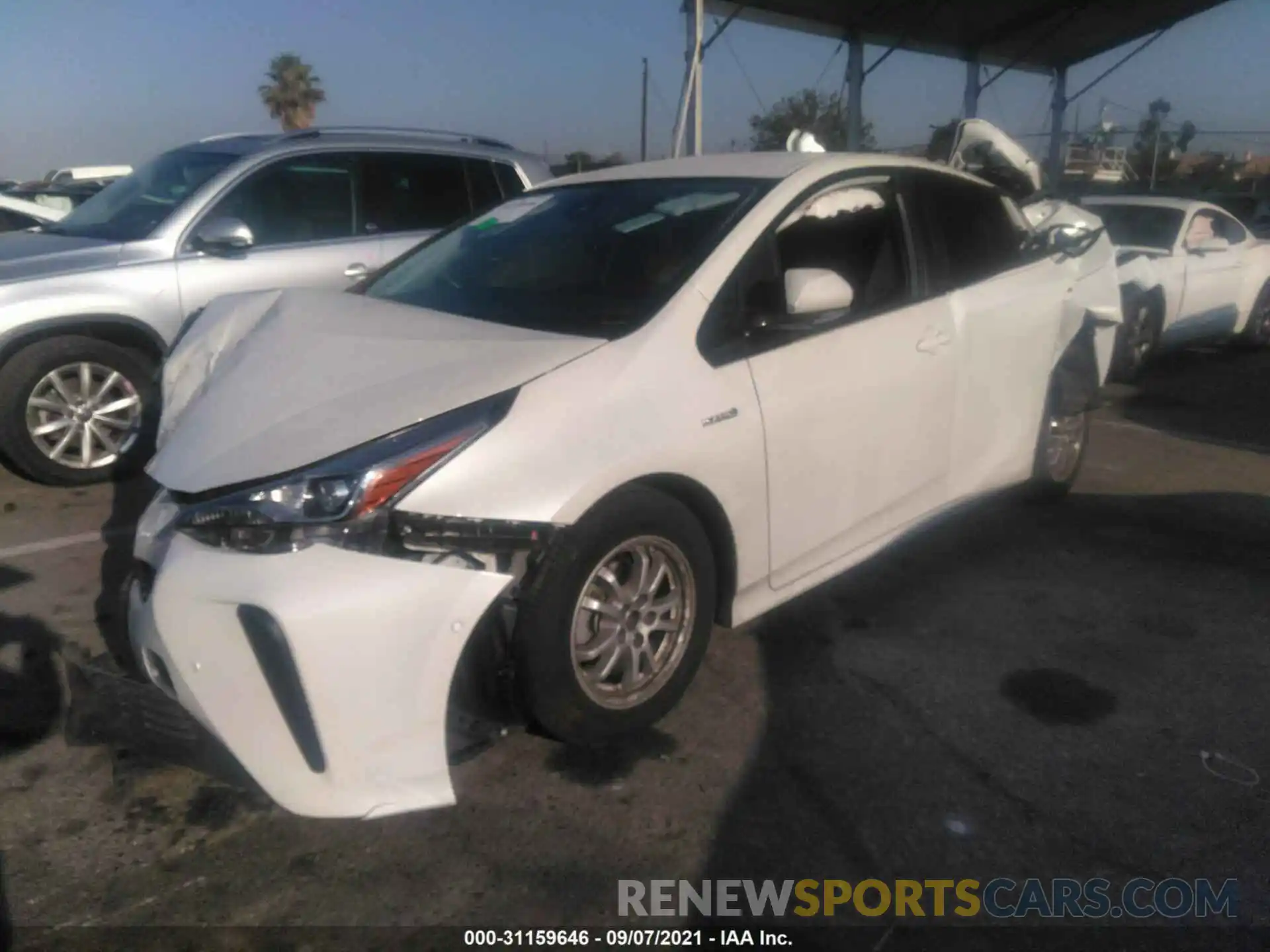 2 Photograph of a damaged car JTDKARFU0L3114958 TOYOTA PRIUS 2020