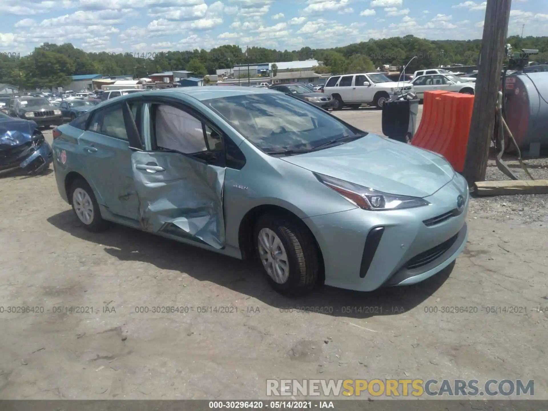 1 Photograph of a damaged car JTDKARFU0L3119383 TOYOTA PRIUS 2020