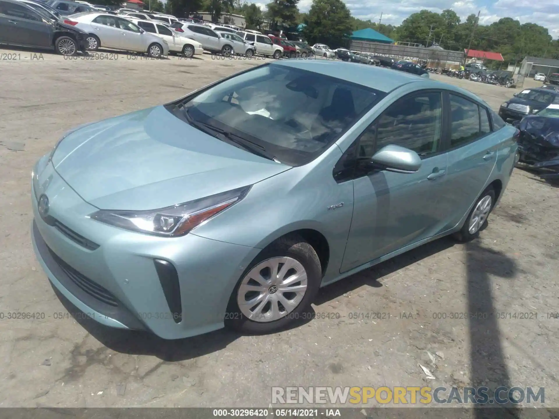 2 Photograph of a damaged car JTDKARFU0L3119383 TOYOTA PRIUS 2020