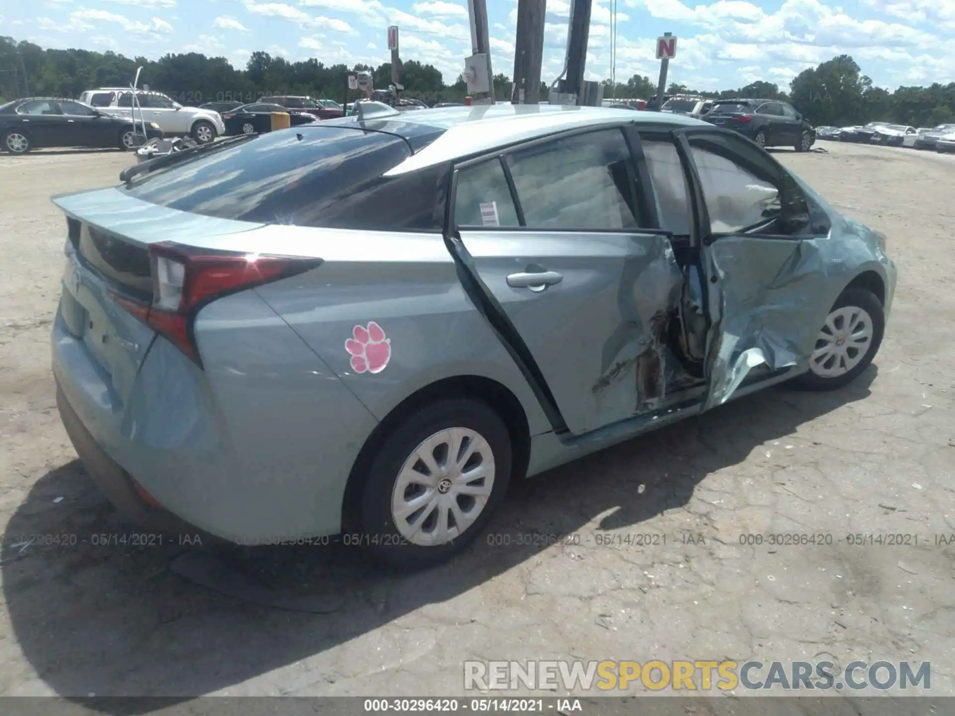 4 Photograph of a damaged car JTDKARFU0L3119383 TOYOTA PRIUS 2020